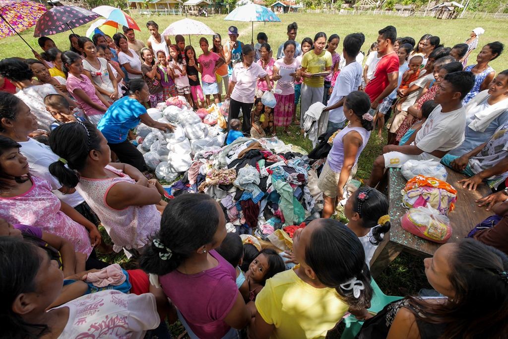 Buswanga, people, clothes food packs