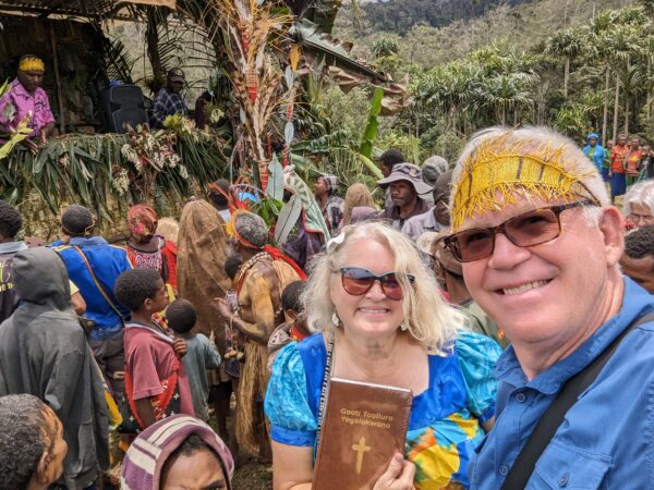 Missionaries David and Shari Ogg with Simbari NT