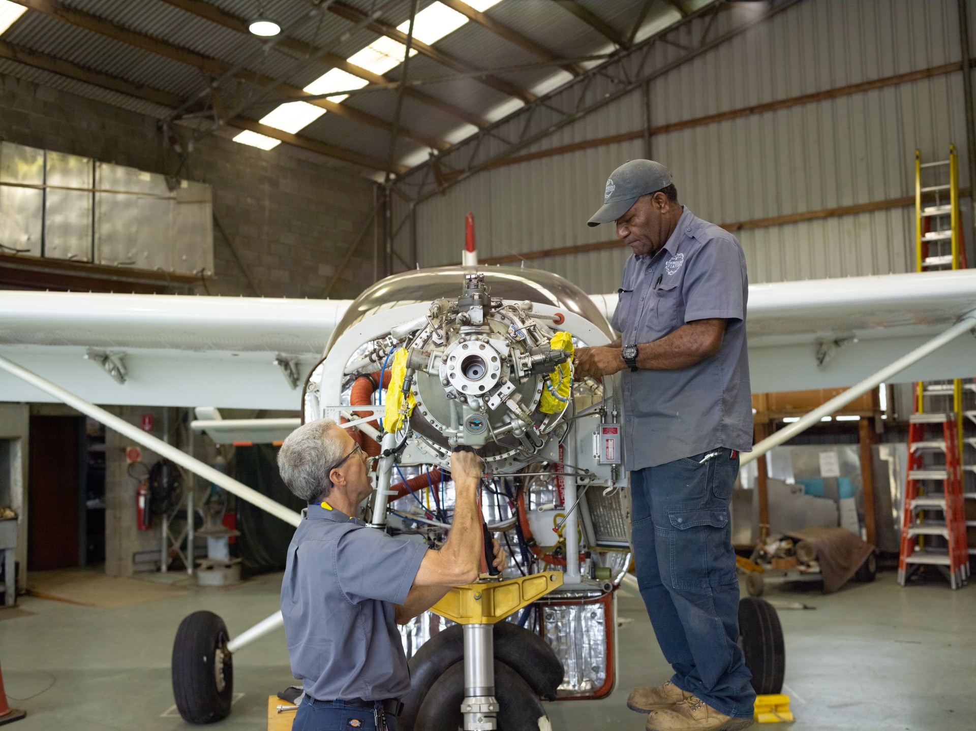 Gifsen Mambo and Paul Wilson working on Kodiak